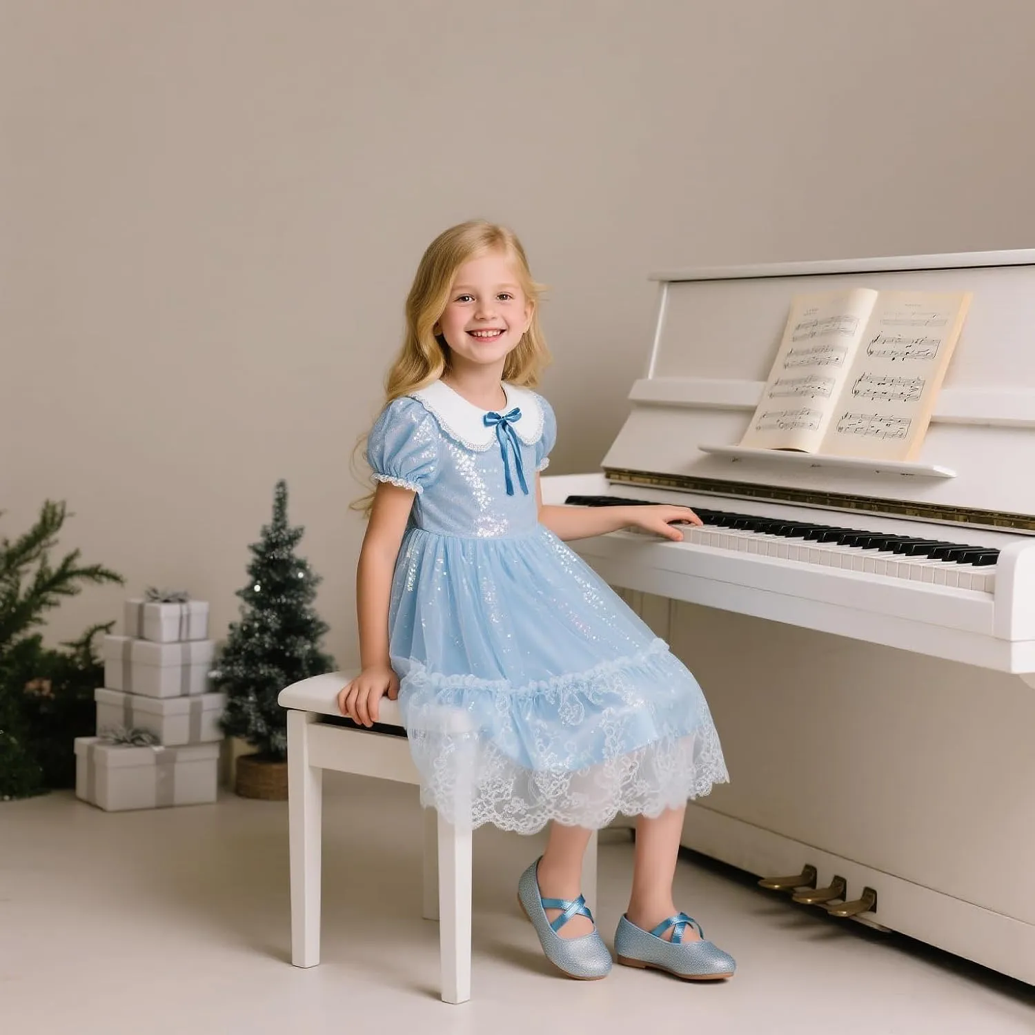 Otter MOMO Toddler Little Girls Party Dress Princess Shoes Slip On Mary Jane Ballerina Flats Shoes
