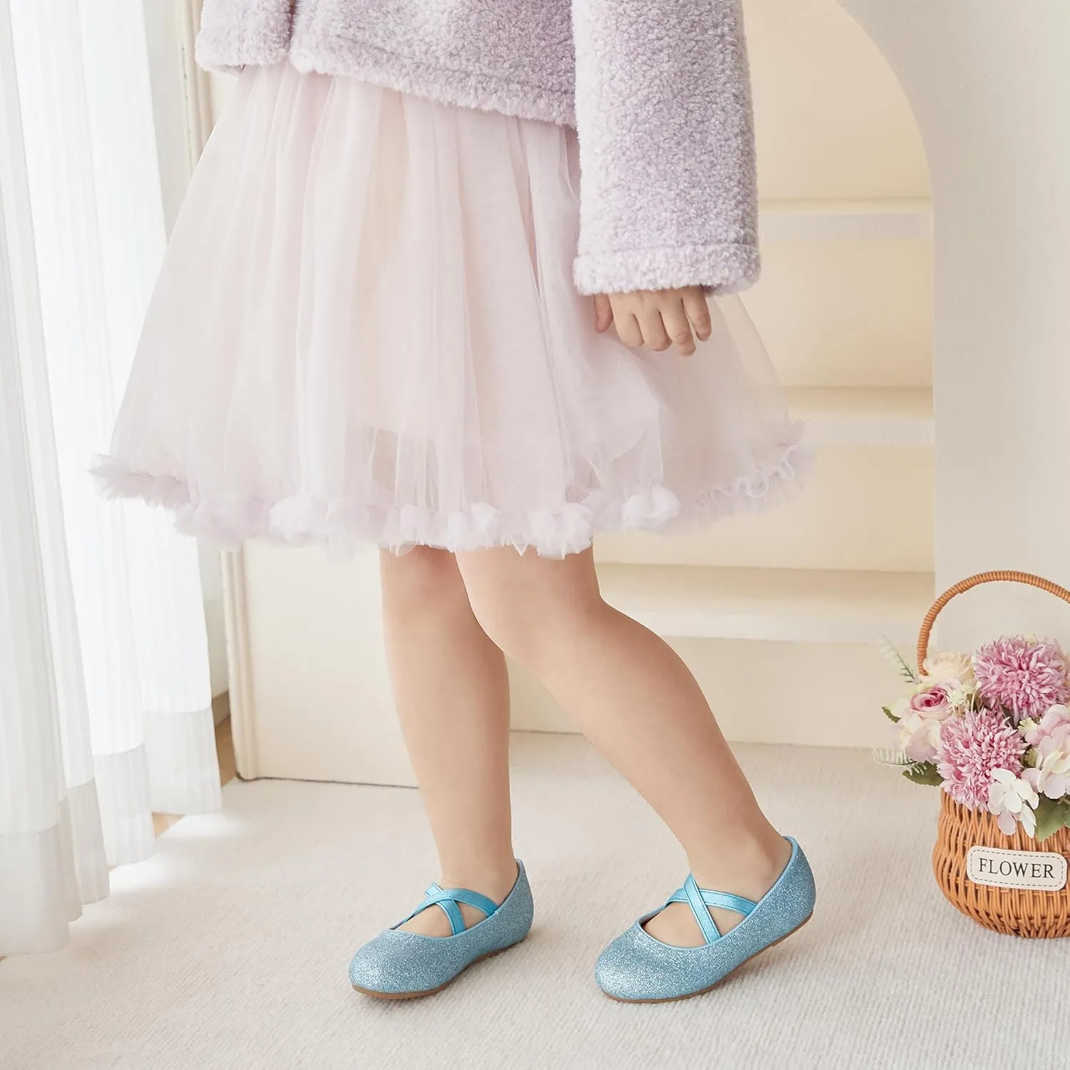 Otter MOMO Toddler Little Girls Party Dress Princess Shoes Slip On Mary Jane Ballerina Flats Shoes