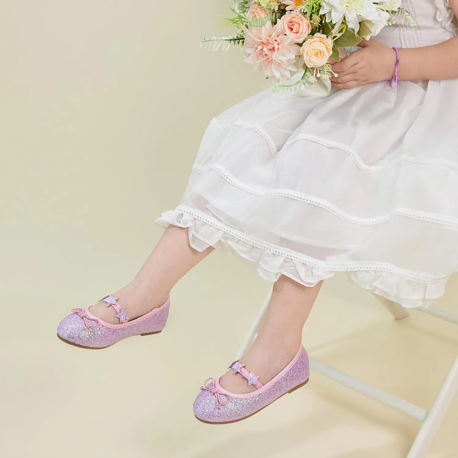 Otter MOMO Toddler/Little Girls Mary Jane Ballerina Flats Shoes Slip-on School Party Dress Shoes