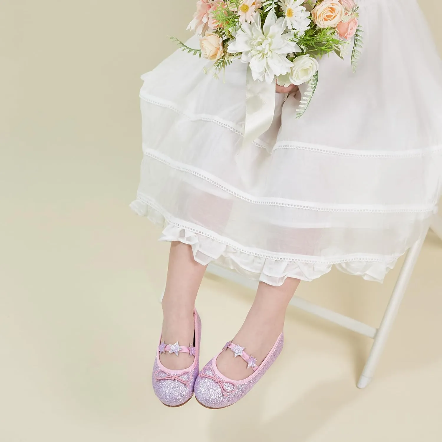 Otter MOMO Toddler/Little Girls Mary Jane Ballerina Flats Shoes Slip-on School Party Dress Shoes