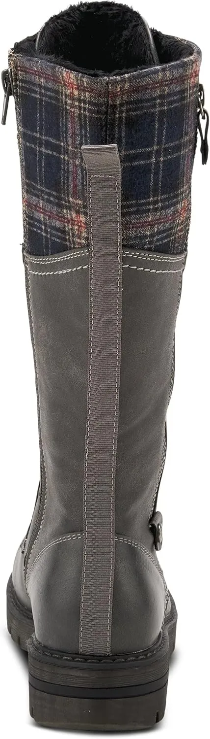 PATRIZIA Spring Step Chickeze Tall Boots for Women - Pull-On Ladies Boots with Lace-up, Zipper Closure - Womens Boots for Outdoor