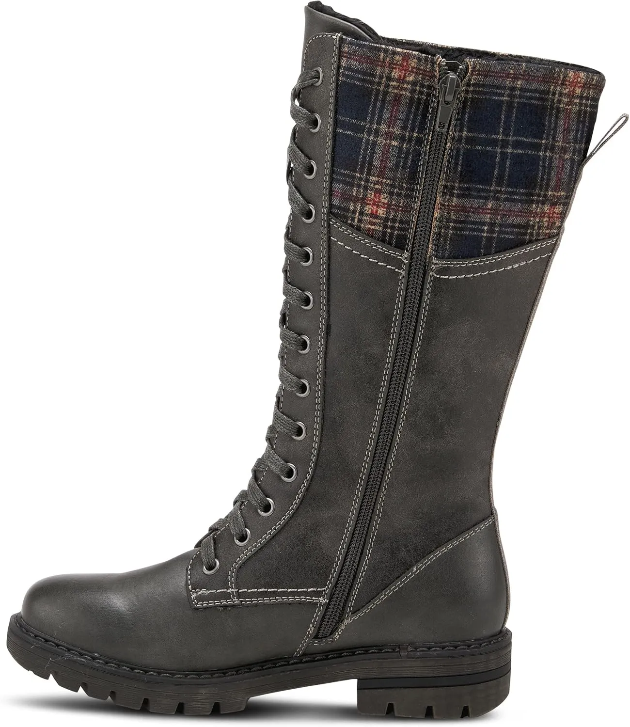 PATRIZIA Spring Step Chickeze Tall Boots for Women - Pull-On Ladies Boots with Lace-up, Zipper Closure - Womens Boots for Outdoor