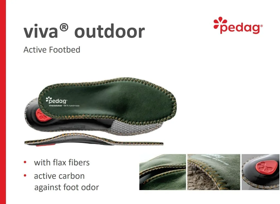 pedag Viva Outdoor | Made in Germany | Hiking Arch Support, Metatarsal Pad & Heel Cushion | Breathable Vegan Leather Insoles | Semi-Rigid | Prevents Foot Odor & Relieves Tired Feet. Size US M10/EU43