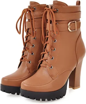 Platform Boots For Women Black Chunky Boot Goth Ankle Booties Bead Lace Lolita Dress Shoes With Zipper