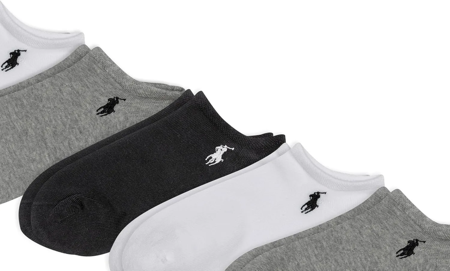 POLO RALPH LAUREN Women's Classic Sport Solid Ultra Low Cut Socks - 6 Pair Pack - Athletic Cotton Comfort