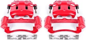 Power Stop S4790 Front Pair High-Temp Red Powder Coated Calipers For 2000-2005 Ford Excursion | 1999-2004 Ford F-250 F-350 Super Duty