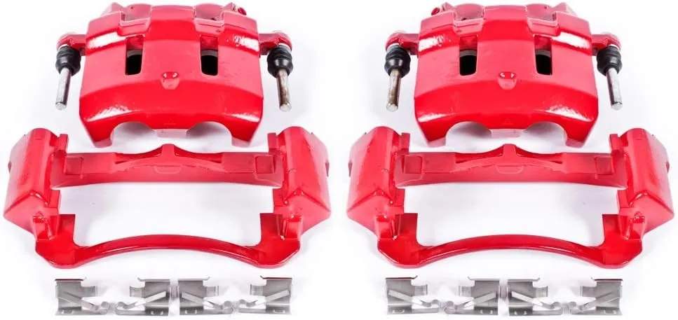 Power Stop S4790 Front Pair High-Temp Red Powder Coated Calipers For 2000-2005 Ford Excursion | 1999-2004 Ford F-250 F-350 Super Duty