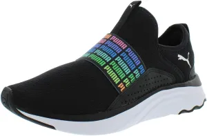 PUMA Softride Sophia Slip-On Repeat Preschool (Big Kid) Black White 6.5 Big Kid M