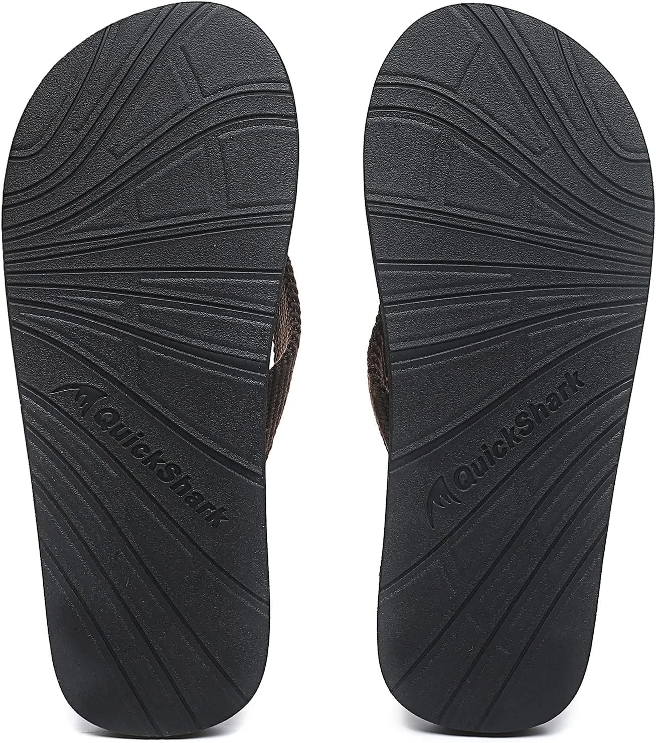 Quickshark Mens Flip Flops Leather Thong Sandals Arch Support Beach Slippers