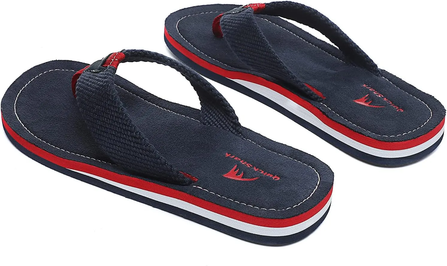 Quickshark Mens Flip Flops Leather Thong Sandals Arch Support Beach Slippers