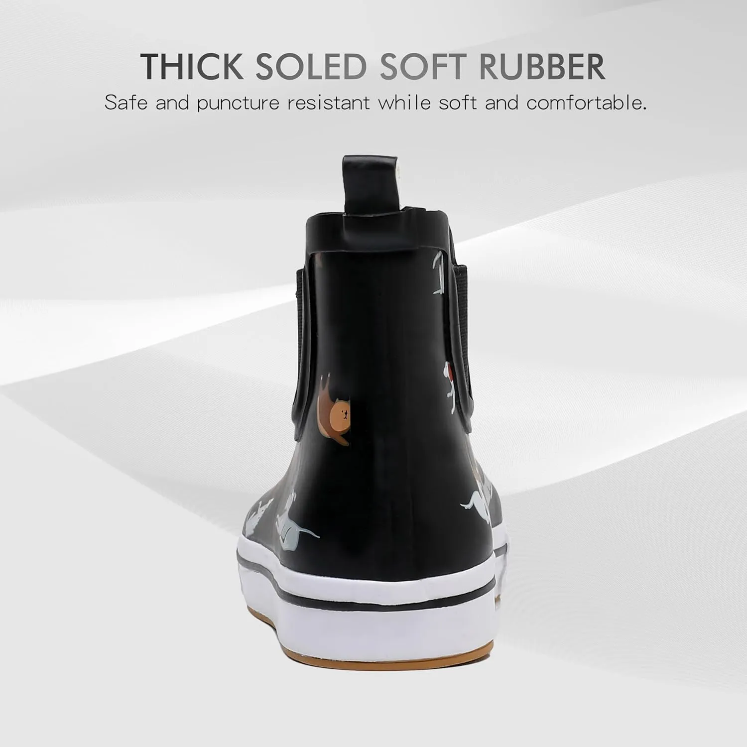 Rain Boots for Women and Men,Unisex Ankle Rain Shoes Anti-Slipping Rainboots with Comfortable Lightweight Garden Rubber Rain Boot and Outdoor Work Shoes,Waterproof Fishing Deck Boots