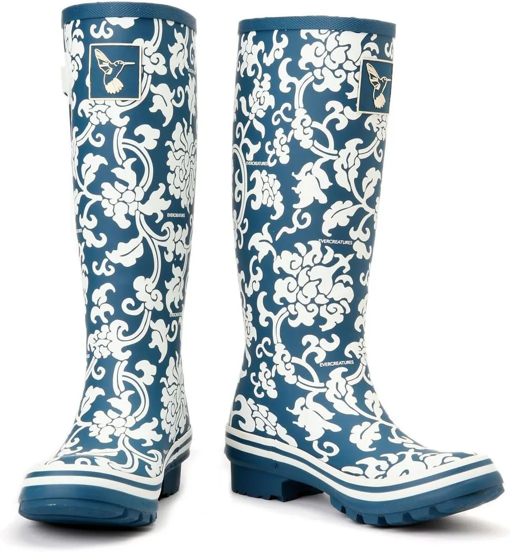 Rain Boots For Women Waterproof Boots Garden Shoes Outdoor Use with Comfortable Insole Knee High Rubber Rain Boot Gumboots Rain Footwear Wellies