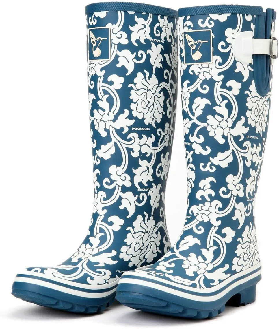 Rain Boots For Women Waterproof Boots Garden Shoes Outdoor Use with Comfortable Insole Knee High Rubber Rain Boot Gumboots Rain Footwear Wellies