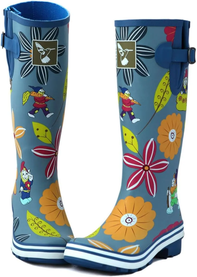 Rain Boots For Women Waterproof Boots Garden Shoes Outdoor Use with Comfortable Insole Knee High Rubber Rain Boot Gumboots Rain Footwear Wellies
