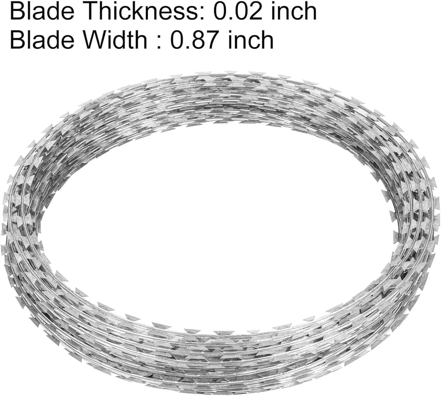 Razor Wire, Galvanized Barbed Wire, Barbed Clip Rope, Razor Wire Fence for Guardrail Home Garden Blade Wire Fence(329FT/100m)