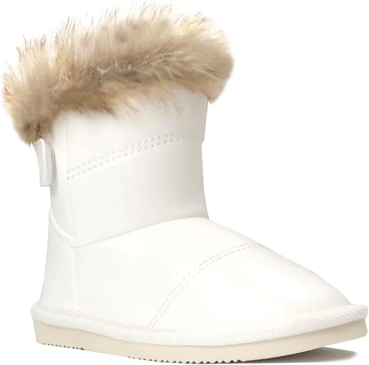 REDVOLUTION New Kids Classic Snow Boots Faux Leather Fashion Boots Outdoor Shoes(Toddler/Little Kid)