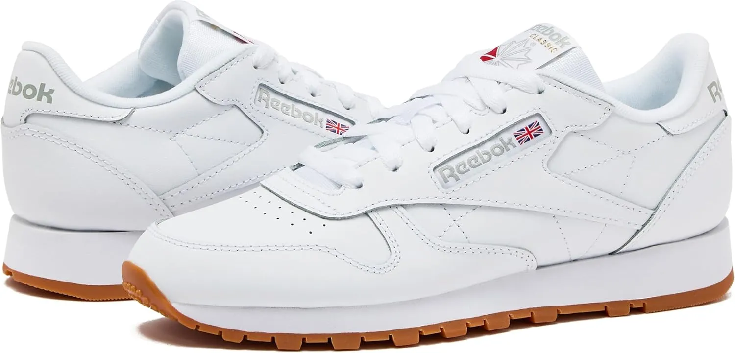 Reebok Classic Leather Sneakers for Women - Black or White Tennis Shoes Womens Size 5 to 12