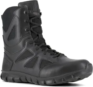 Reebok Men's Rb8805 Sublite Cushion Soft Toe 8" Tactical Boot with Side Zipper Black Military
