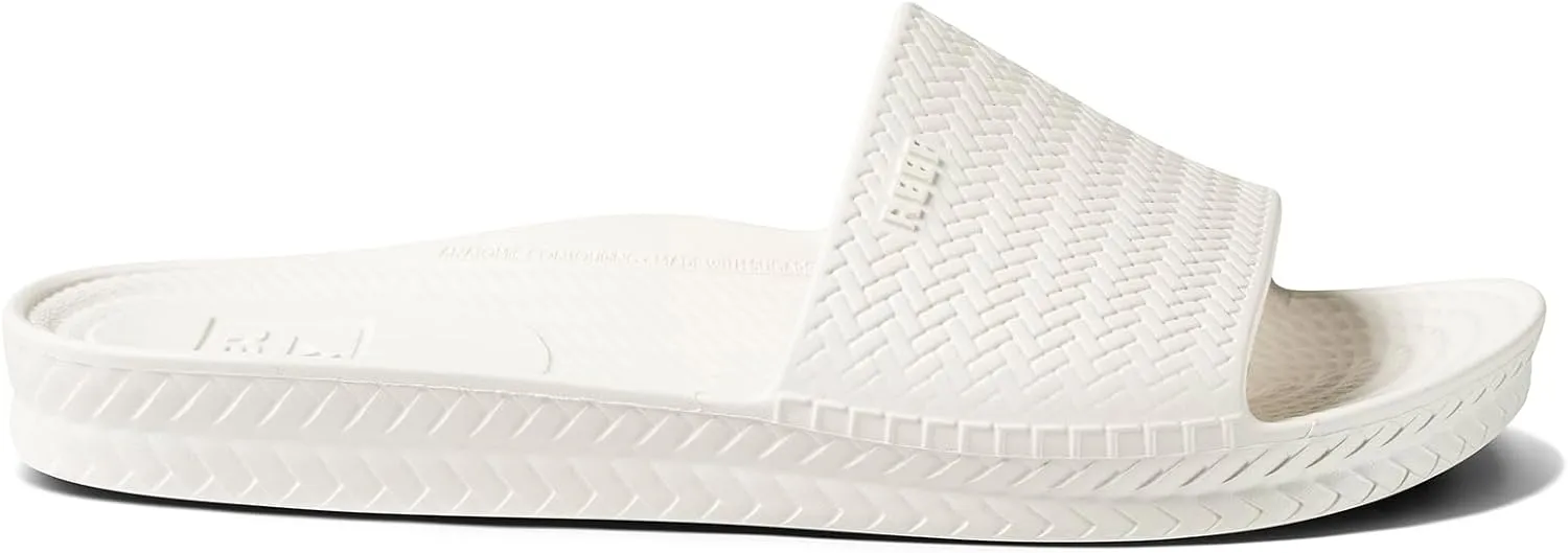 Reef Women's Water Scout Slide Sandal, White, 6