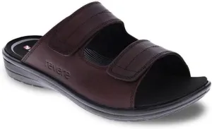 Revere Durban Men's Leather Sandals - Adjustable Two-Strap Design with Removable Comfort Footbed with Arch Support that allows Custom Orthotics