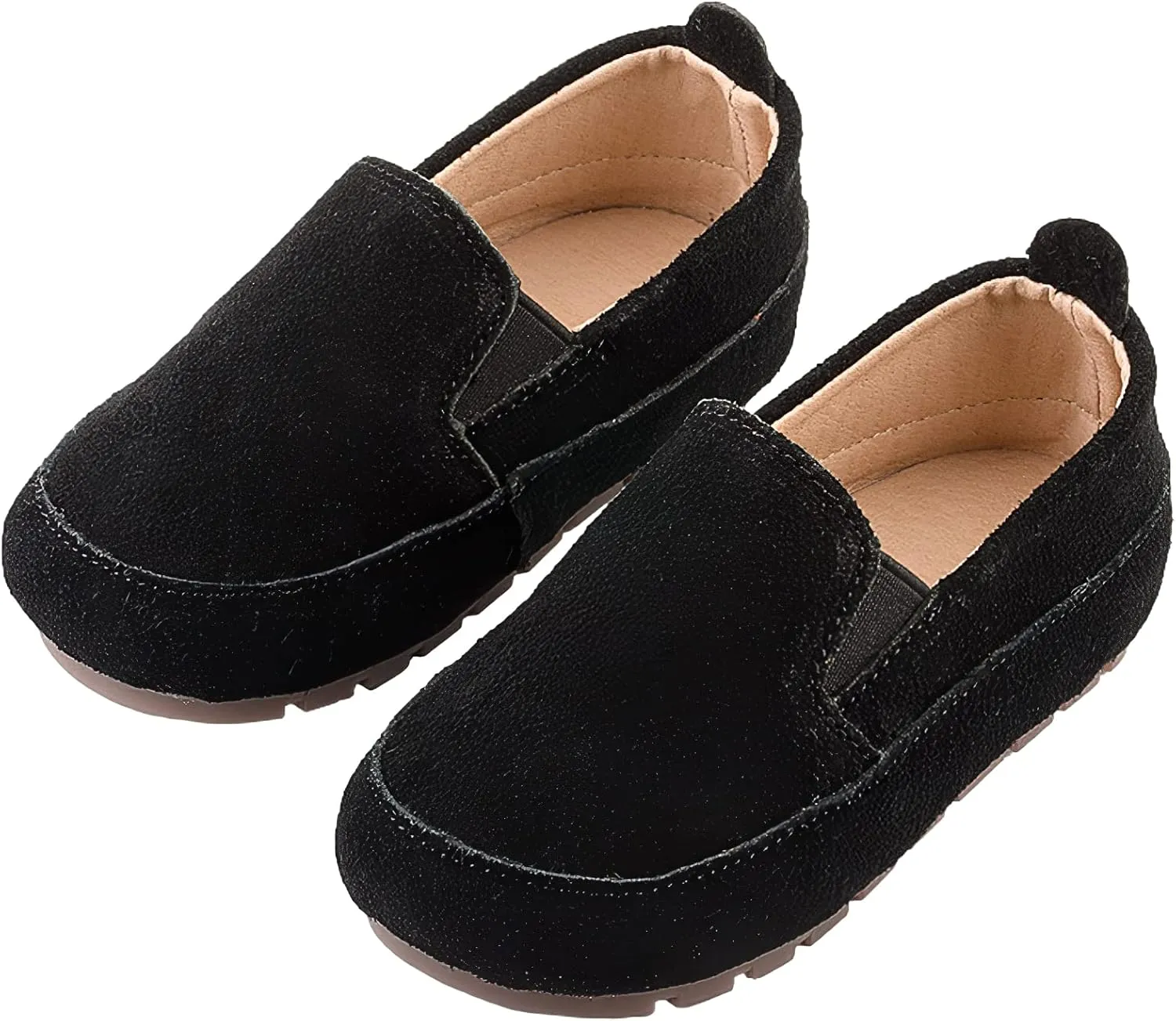 rismart Loafers Little Boy Toddler Suede Leather Casual Slip-on Shoes Flats