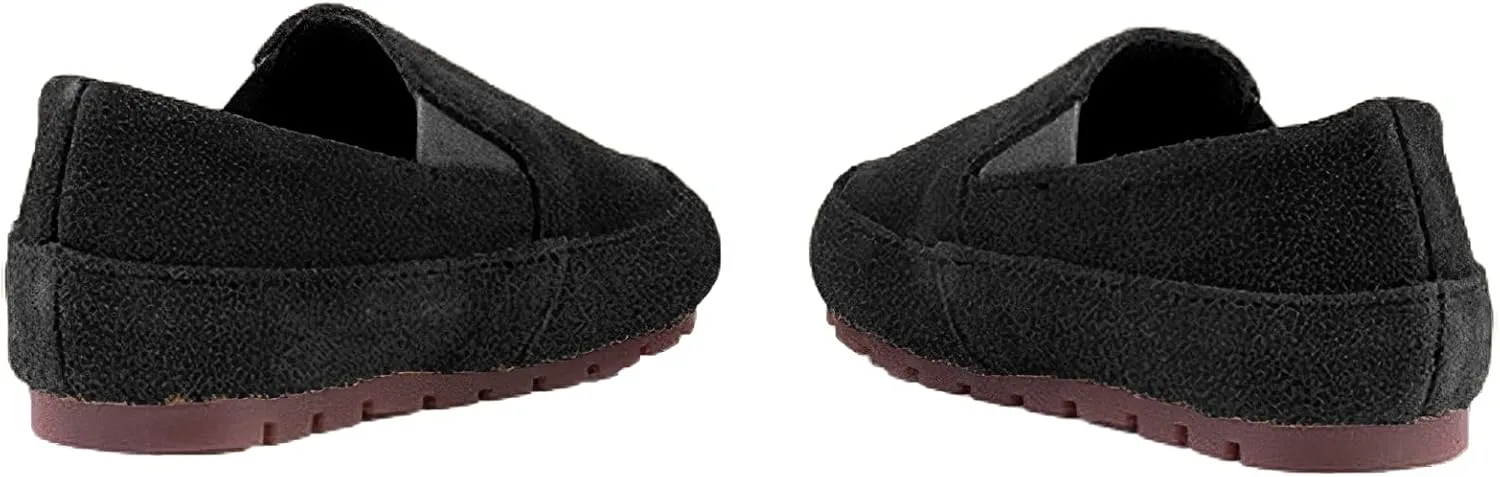 rismart Loafers Little Boy Toddler Suede Leather Casual Slip-on Shoes Flats