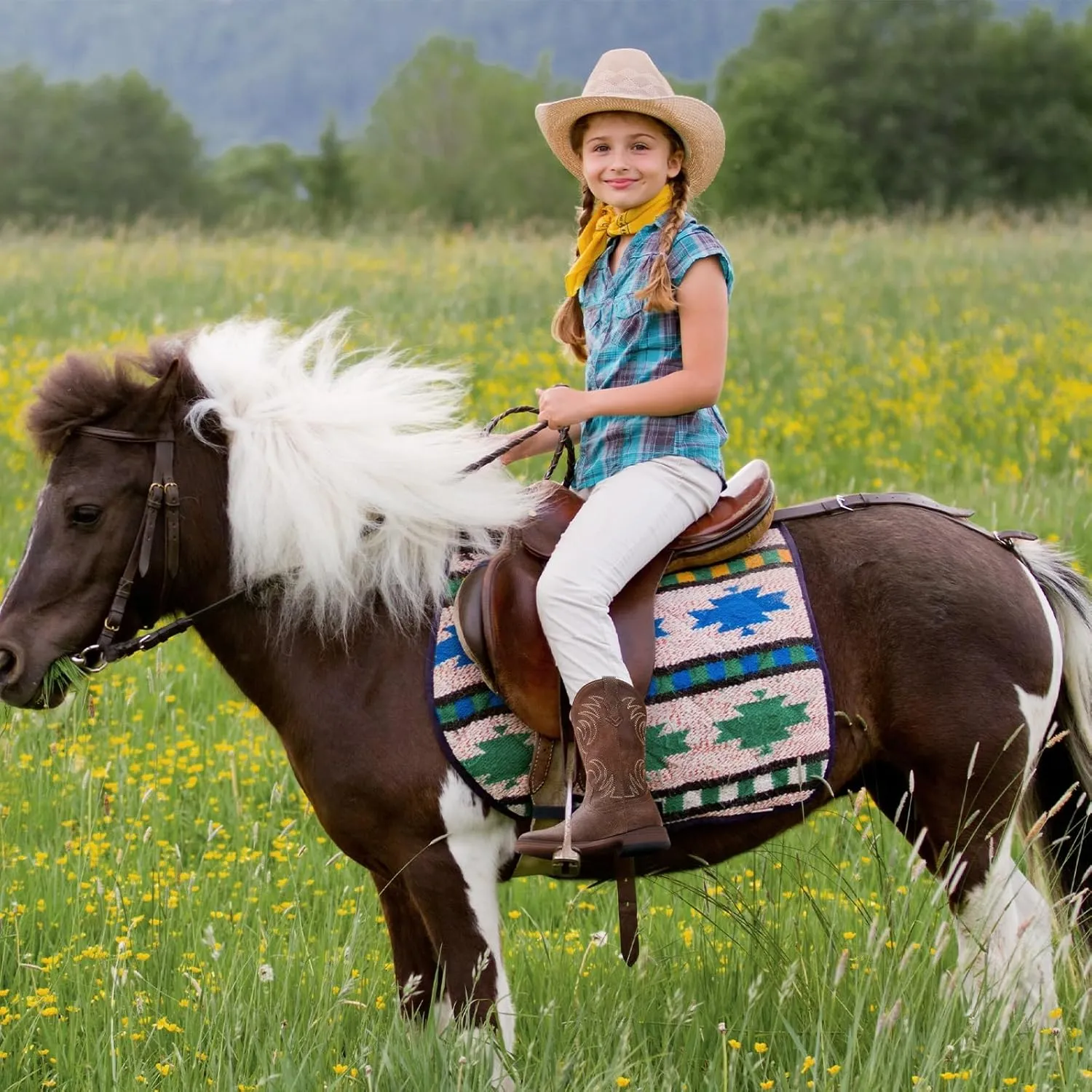 Rollda Kids Cowboy Boots Girls Cowgirl Boots Square Toe Boys Western Boots for Toddler/Little Kid/Big Kid