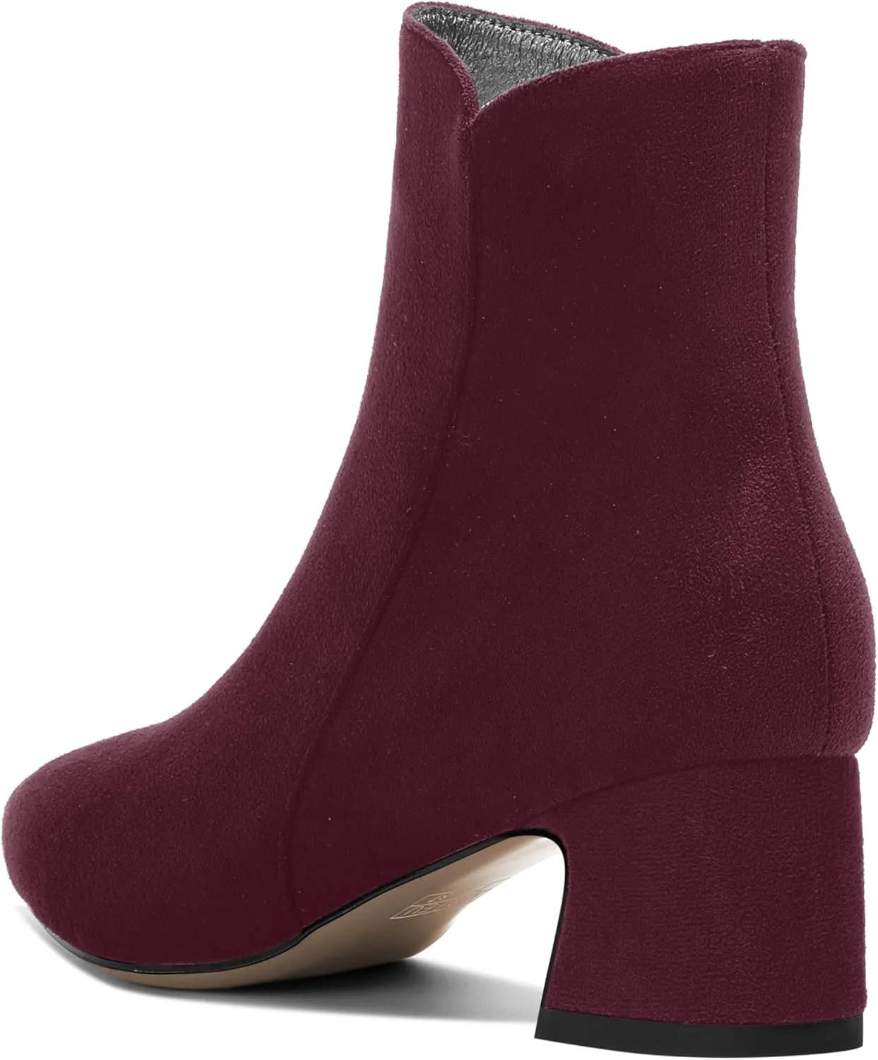 ROSERWISH Womens Zip Suede Outdoor Pointed Toe Fashion Casual Chunky Low Heel Ankle High Boots 2 Inch
