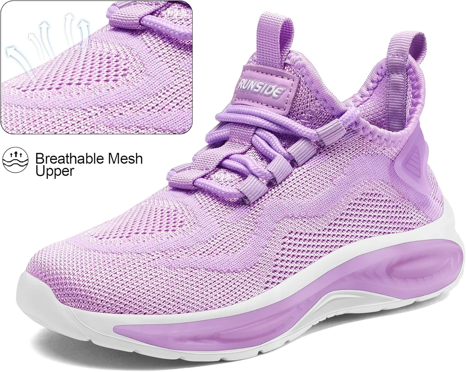 RUNSIDE Boys Girls Sneakers, Lace up Kids Tennis Shoes for Walking/Running Lightweight Breathable Gym Shoes Outdoor, Little Kid/Big Kid