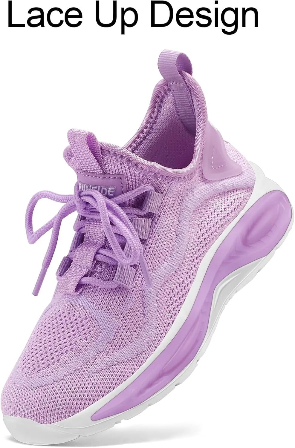 RUNSIDE Boys Girls Sneakers, Lace up Kids Tennis Shoes for Walking/Running Lightweight Breathable Gym Shoes Outdoor, Little Kid/Big Kid
