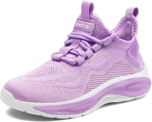 RUNSIDE Boys Girls Sneakers, Lace up Kids Tennis Shoes for Walking/Running Lightweight Breathable Gym Shoes Outdoor, Little Kid/Big Kid