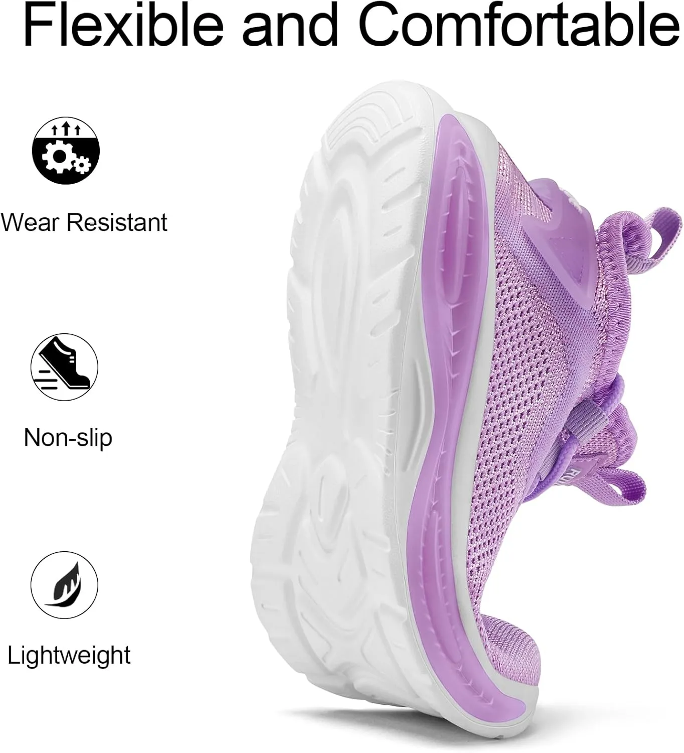 RUNSIDE Boys Girls Sneakers, Lace up Kids Tennis Shoes for Walking/Running Lightweight Breathable Gym Shoes Outdoor, Little Kid/Big Kid