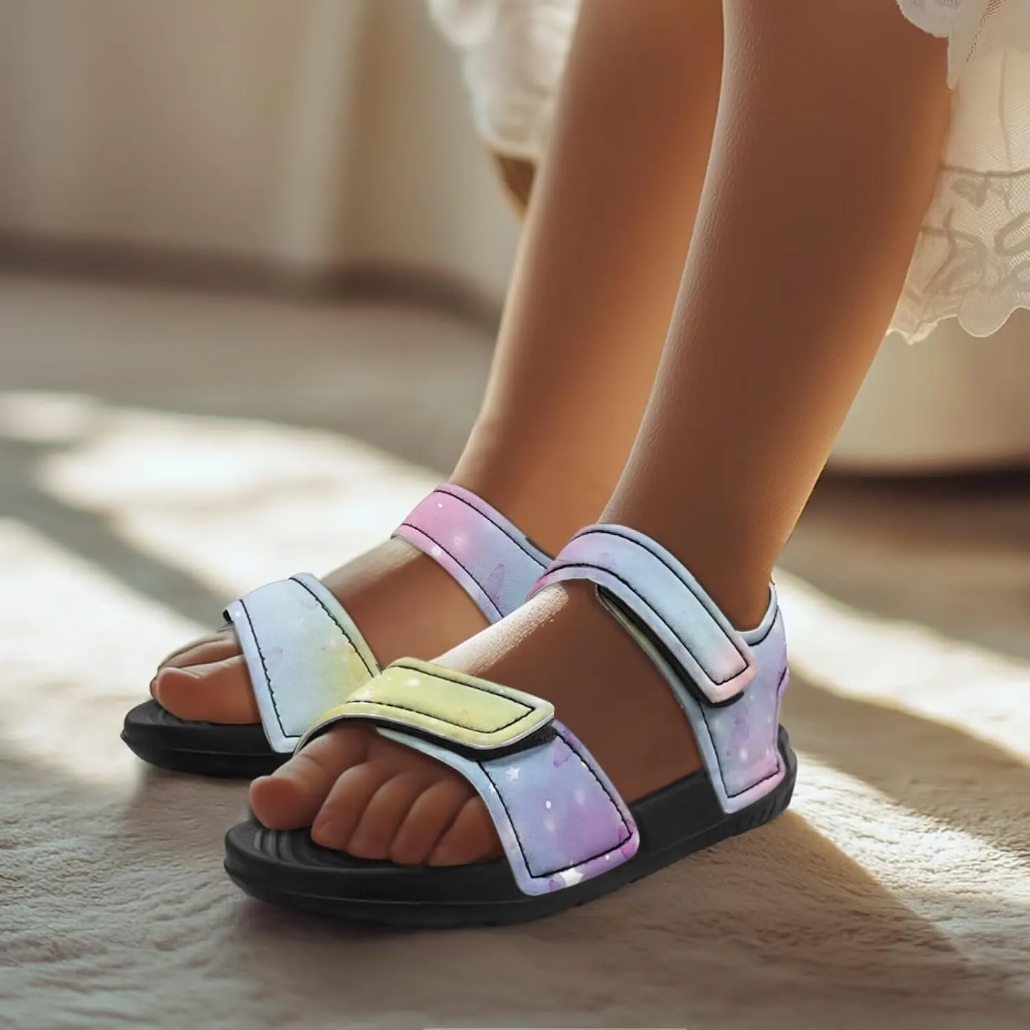 Sandals for Kids Boy Girls Summer Shoes Slide Sandals with Adjustable Strap Toddler Shoes Open Toe Slides