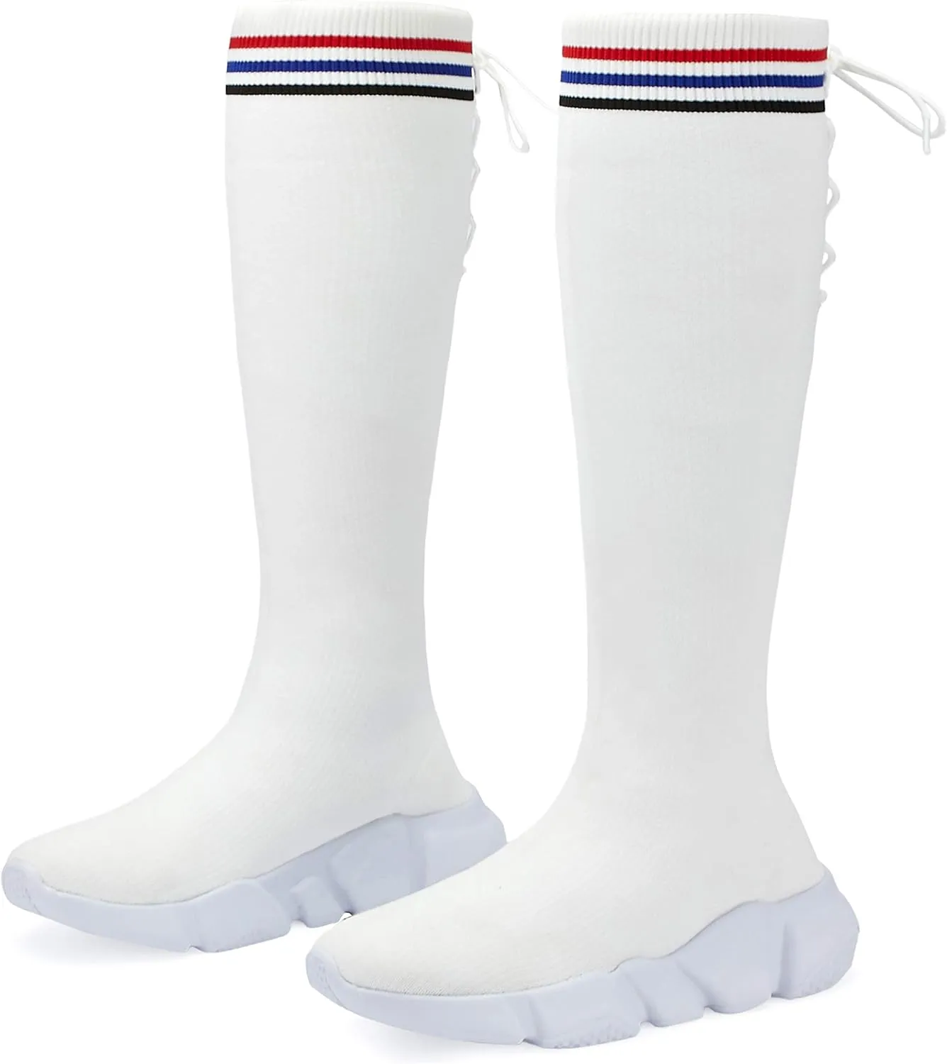Santiro Girls Knee High Boots Comfortable Knit Kids Fashion Long Boots