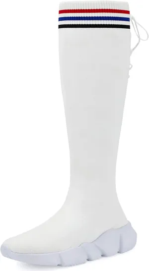 Santiro Girls Knee High Boots Comfortable Knit Kids Fashion Long Boots