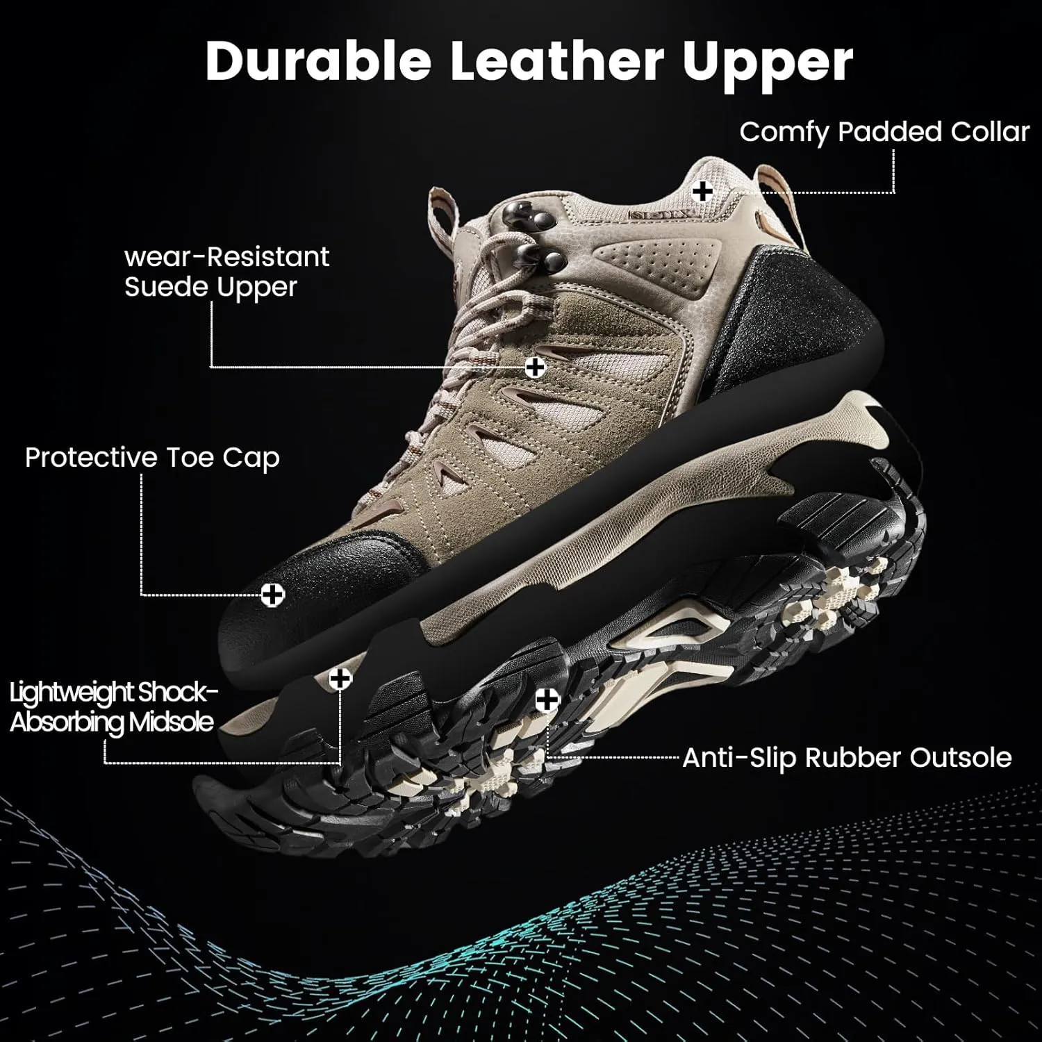 SHULOOK Women's Hiking Boots Waterproof Lightweight Outdoor Trekking Camping Hiking Shoes