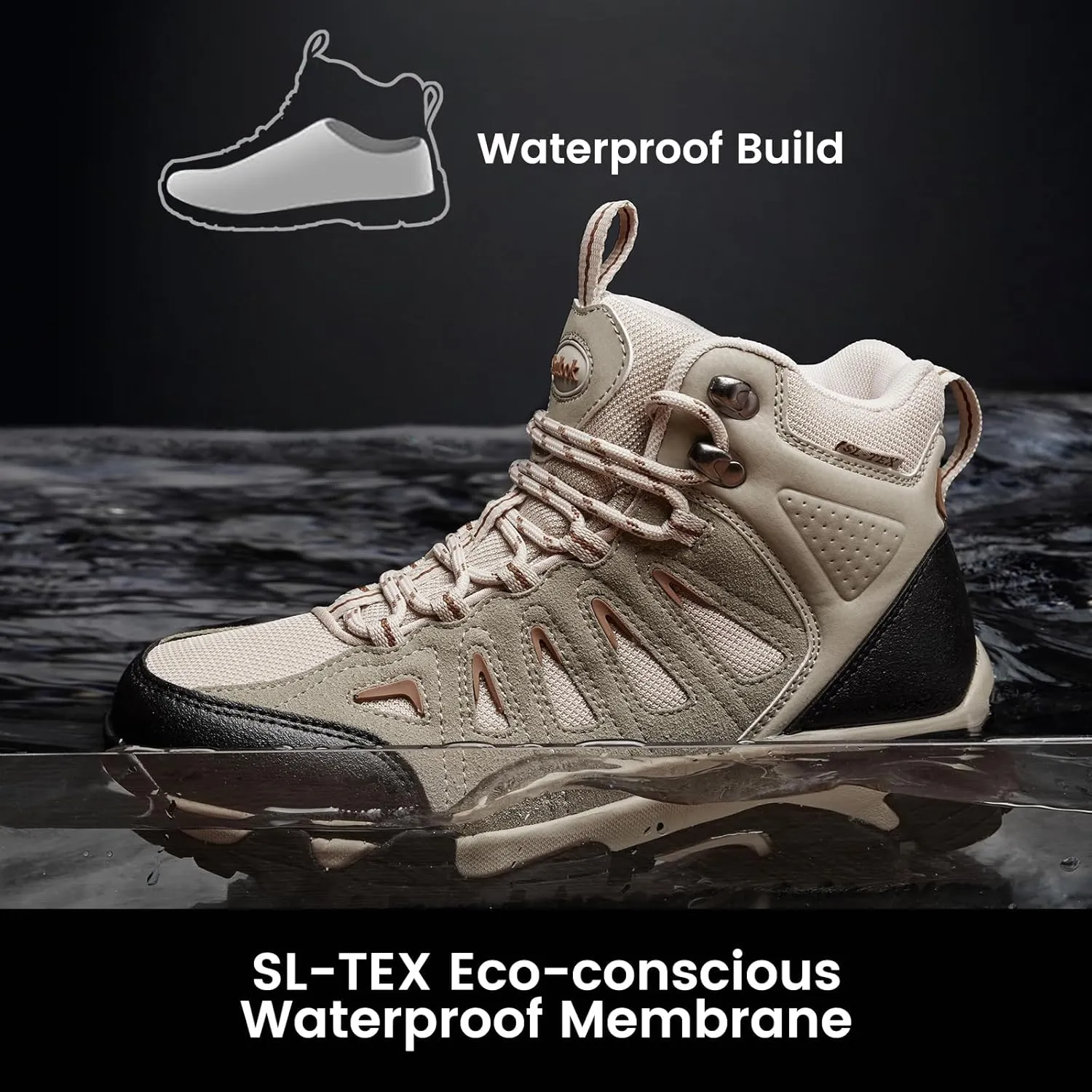 SHULOOK Women's Hiking Boots Waterproof Lightweight Outdoor Trekking Camping Hiking Shoes