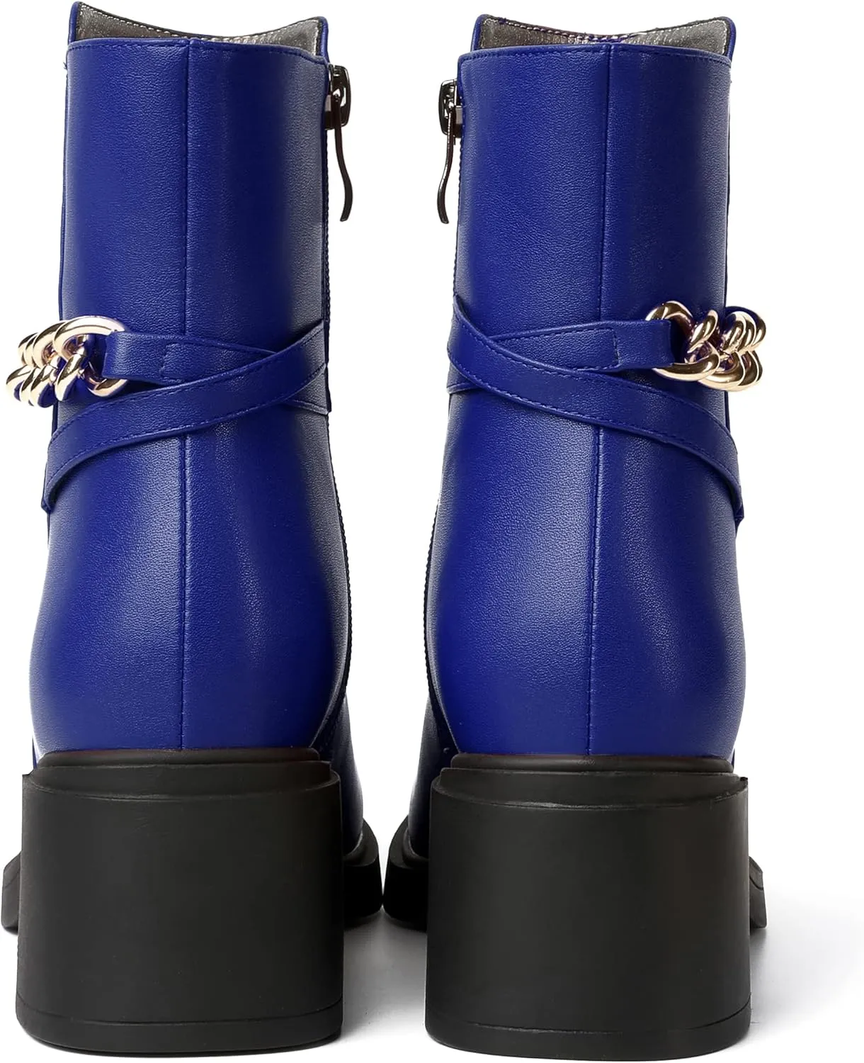 SKYSTERRY Womens Zip Fashion Outdoor Matte Round Toe Chunky Low Heel Ankle High Boots 2.5 Inch