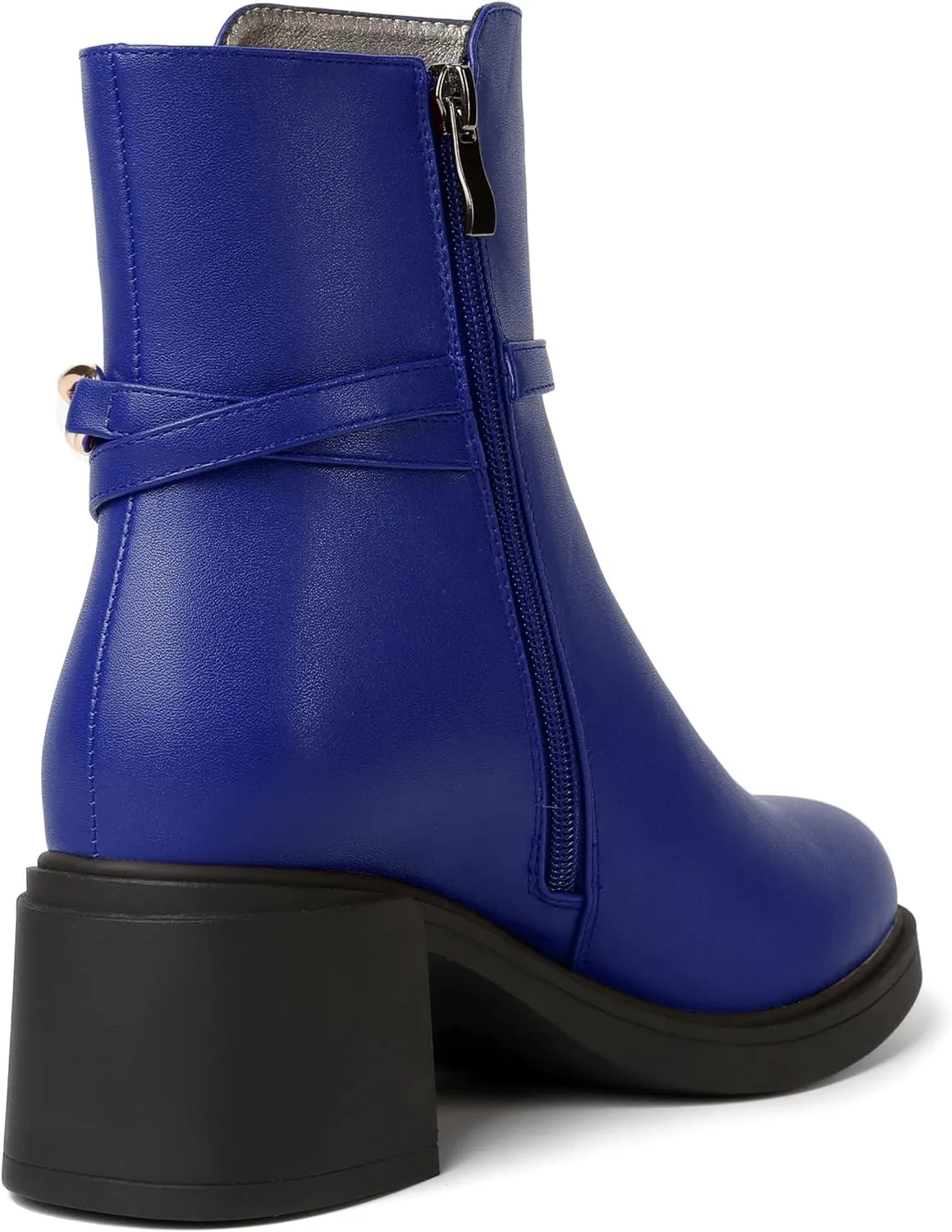 SKYSTERRY Womens Zip Fashion Outdoor Matte Round Toe Chunky Low Heel Ankle High Boots 2.5 Inch
