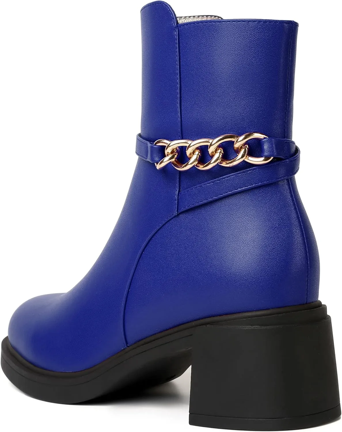 SKYSTERRY Womens Zip Fashion Outdoor Matte Round Toe Chunky Low Heel Ankle High Boots 2.5 Inch