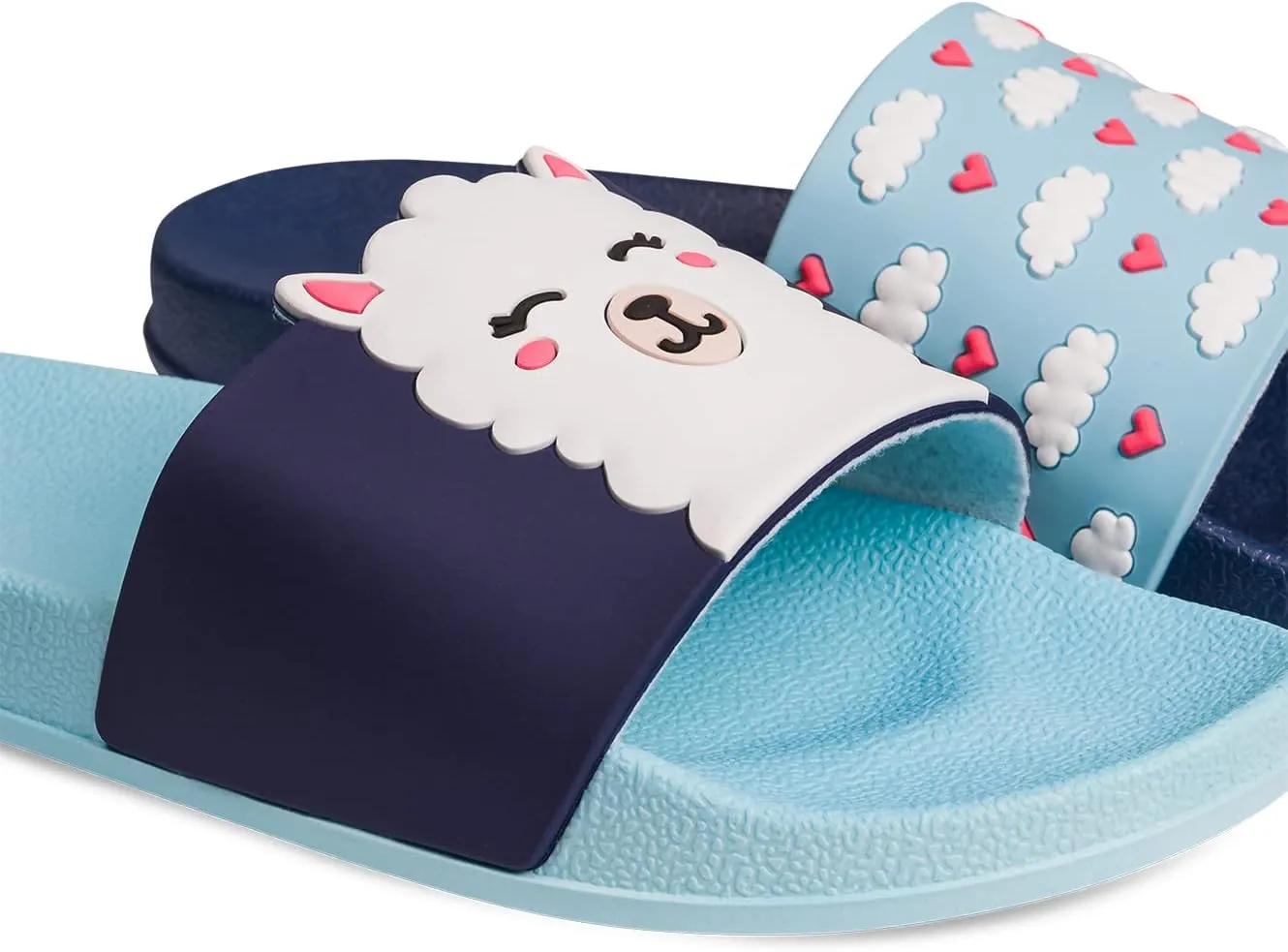 Slides & Slippers for Women, Men & Kids Pool Sandals Funny Designs Books Coffee Party Pizza Fox Bear Llama Clouds Footwear Gift