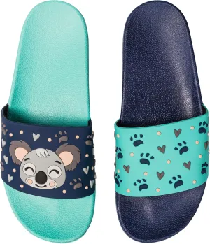 Slides & Slippers for Women, Men & Kids Pool Sandals Funny Designs Books Coffee Party Pizza Fox Bear Llama Clouds Footwear Gift