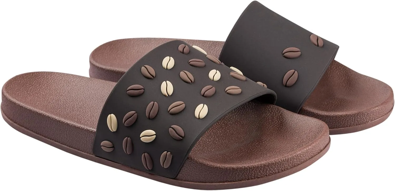 Slides & Slippers for Women, Men & Kids Pool Sandals Funny Designs Books Coffee Party Pizza Fox Bear Llama Clouds Footwear Gift