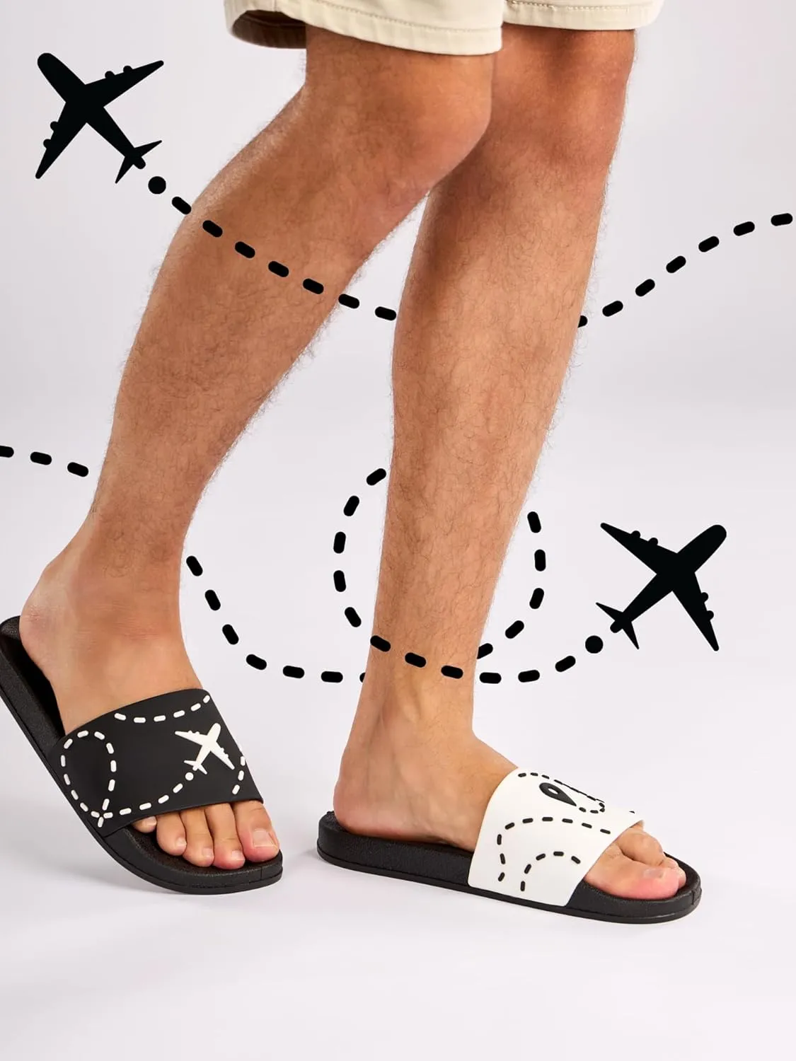 Slides & Slippers for Women, Men & Kids Pool Sandals Funny Designs Books Coffee Party Pizza Fox Bear Llama Clouds Footwear Gift