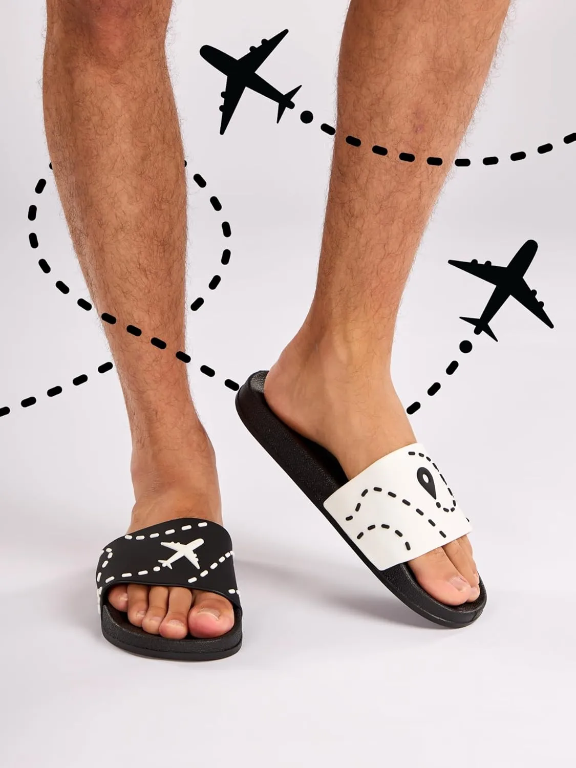 Slides & Slippers for Women, Men & Kids Pool Sandals Funny Designs Books Coffee Party Pizza Fox Bear Llama Clouds Footwear Gift