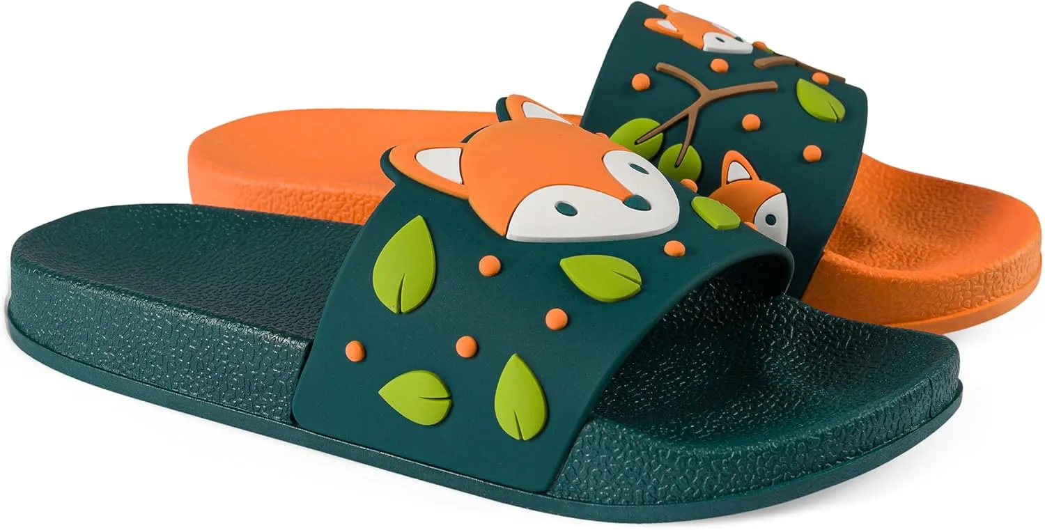 Slides & Slippers for Women, Men & Kids Pool Sandals Funny Designs Books Coffee Party Pizza Fox Bear Llama Clouds Footwear Gift
