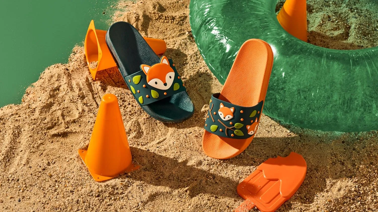 Slides & Slippers for Women, Men & Kids Pool Sandals Funny Designs Books Coffee Party Pizza Fox Bear Llama Clouds Footwear Gift