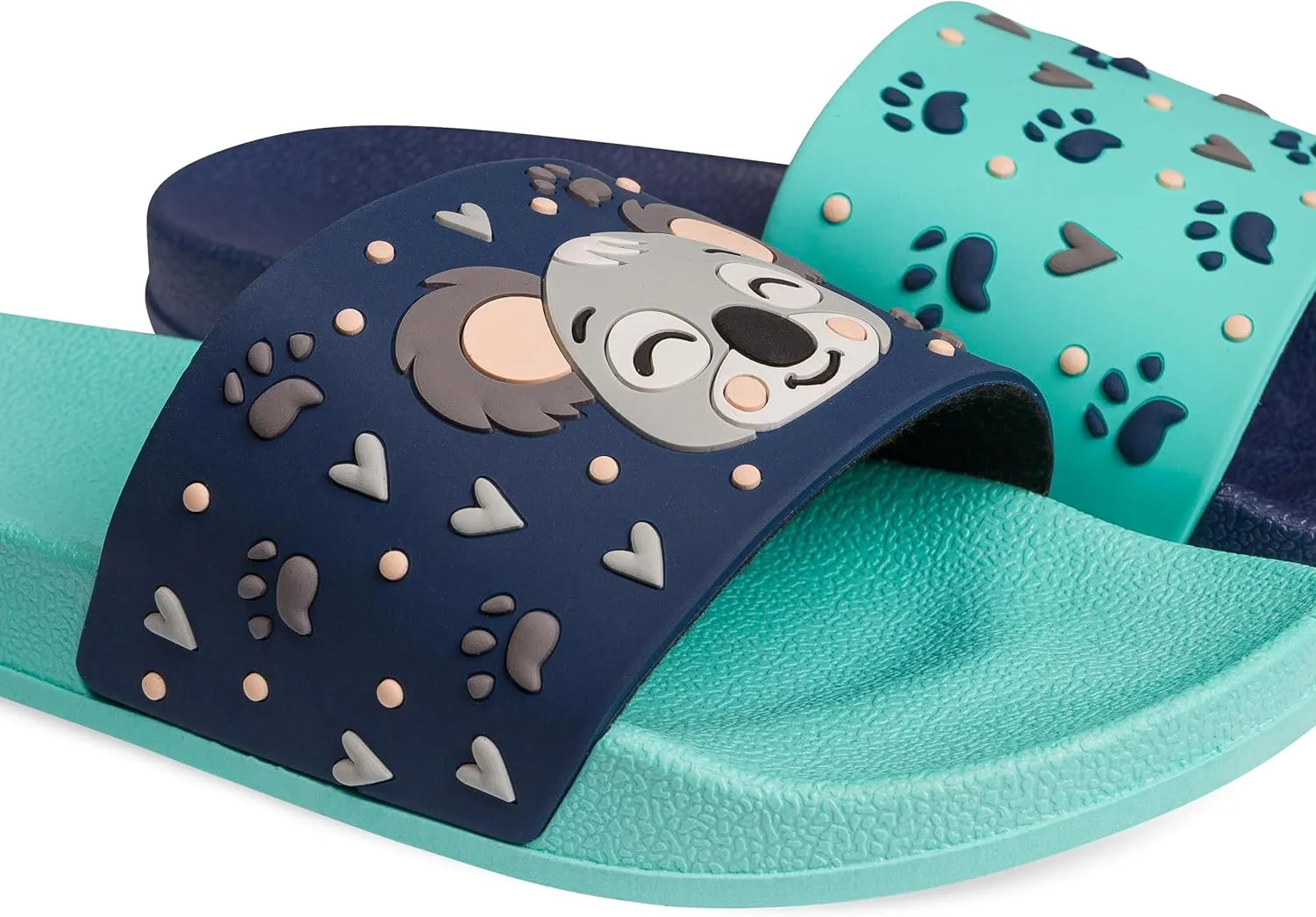 Slides & Slippers for Women, Men & Kids Pool Sandals Funny Designs Books Coffee Party Pizza Fox Bear Llama Clouds Footwear Gift
