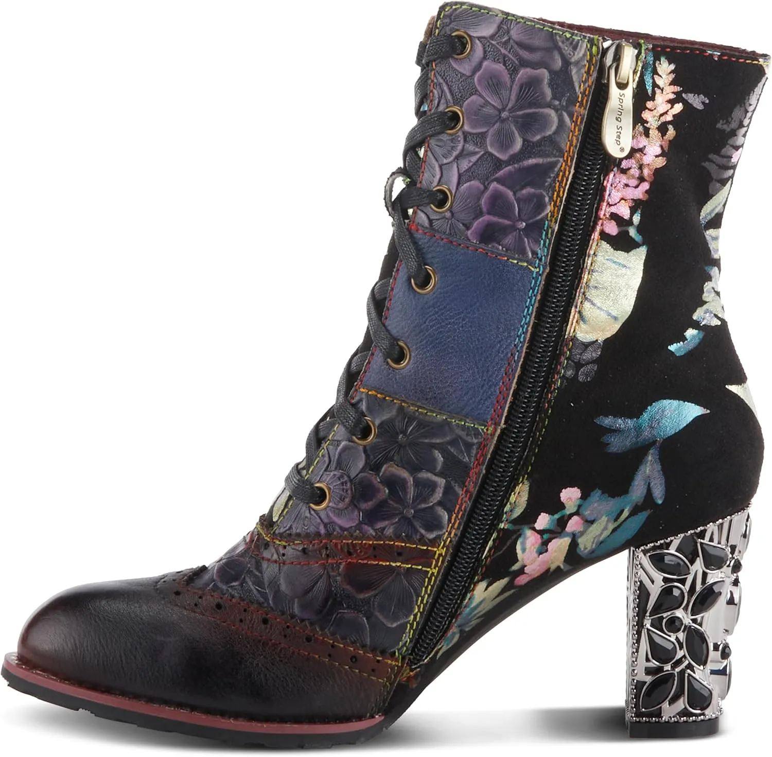 Spring Step L'Artiste Cherryla Mid Calf Booties for Women - Women's Boots with Zipper and Lace-Up Closure - Ladies Boots for Outdoor