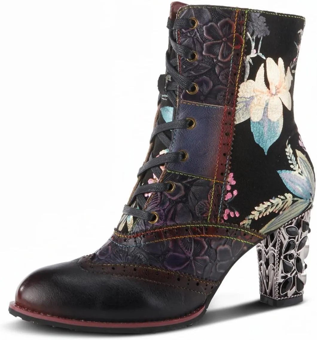 Spring Step L'Artiste Cherryla Mid Calf Booties for Women - Women's Boots with Zipper and Lace-Up Closure - Ladies Boots for Outdoor